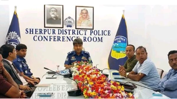 শেরপুরে আইন-শৃঙ্খলা ও সমসাময়িক বিষয় নিয়ে সাংবাদিকদের সাথে পুলিশ সুপারের প্রেস ব্রিফিং