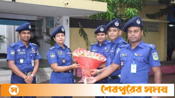 শেরপুর সদর থানা আকস্মিক পরিদর্শন করেন নবাগত পুলিশ সুপার মোনালিসা বেগম 