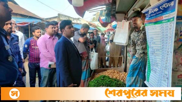 ঝিনাইগাতীতে দ্রব্যমূল্য যাচাই ও ব্যবসায়ীদের বিভিন্ন অনিয়ম বিষয়ে মোবাইল কোর্টের অভিযান