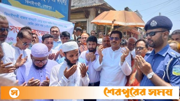 ঝিনাইগাতী বাজারের ধানহাটি রাস্তার সংস্কার কাজের শুভ উদ্বোধন করলেন এমপি এডিএম শহিদুল ইসলাম