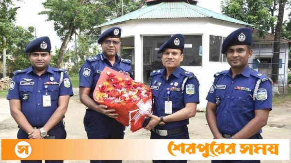শেরপুর সদর থানা বার্ষিক পরিদর্শন করেন ময়মনসিংহ রেঞ্জের পুলিশ সুপার