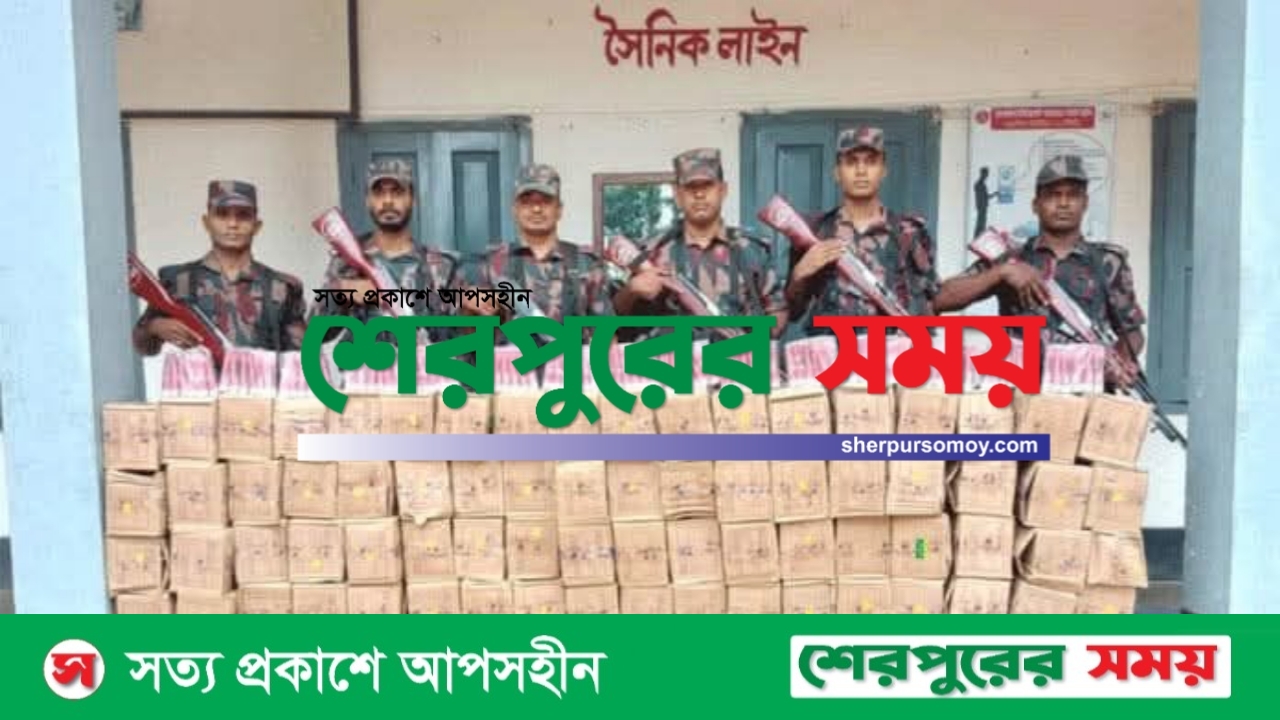শেরপুর সীমান্তে বিপুল পরিমাণ ভারতীয় প্রসাধনী জব্দ
