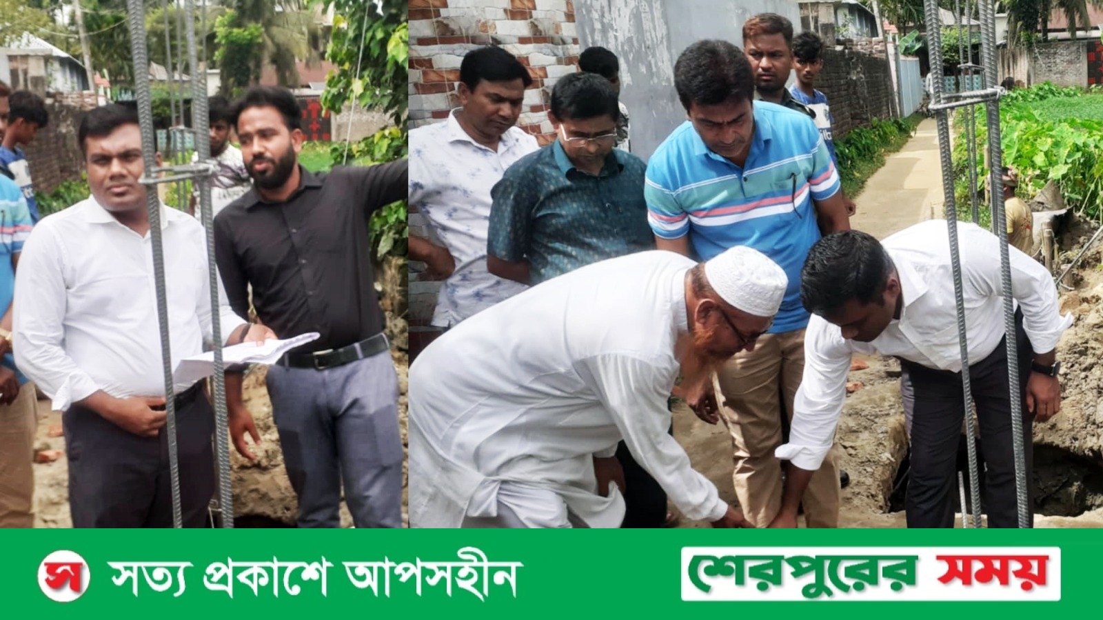 ঝিনাইগাতী সরকারি মডেল পাইলট উচ্চ বিদ্যালয়ে সীমানা প্রাচীর নির্মাণ কাজের উদ্বোধন