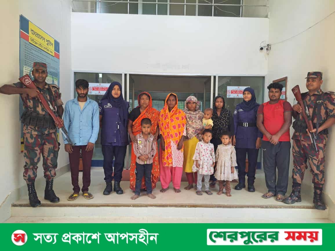 নালিতাবাড়ীর পানিহাতা সীমান্তে ১০ বাংলাদেশিকে পুশইন, বিজিবির জিম্মায় হস্তান্তর
