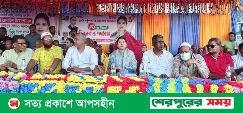 শেরপুরের কামারিয়ায় বিএনপির ৩১ দফার লিফলেট বিতরণ ও পথসভা