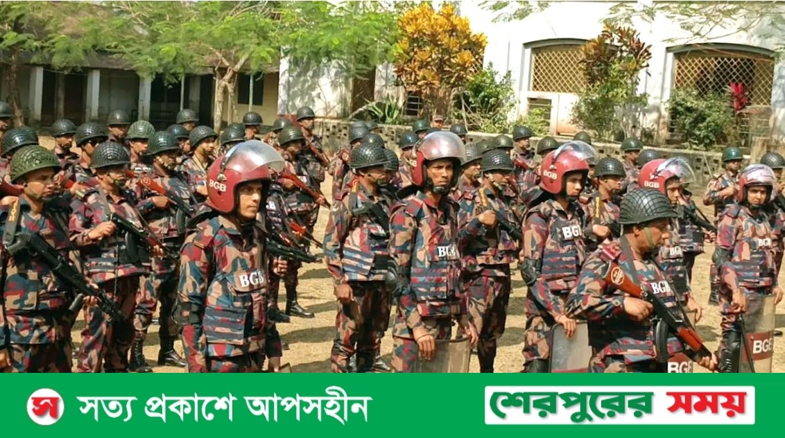 শেরপুর-৩ আসনের নির্বাচনে ১৬ প্লাটুন বিজিবি মোতায়েন